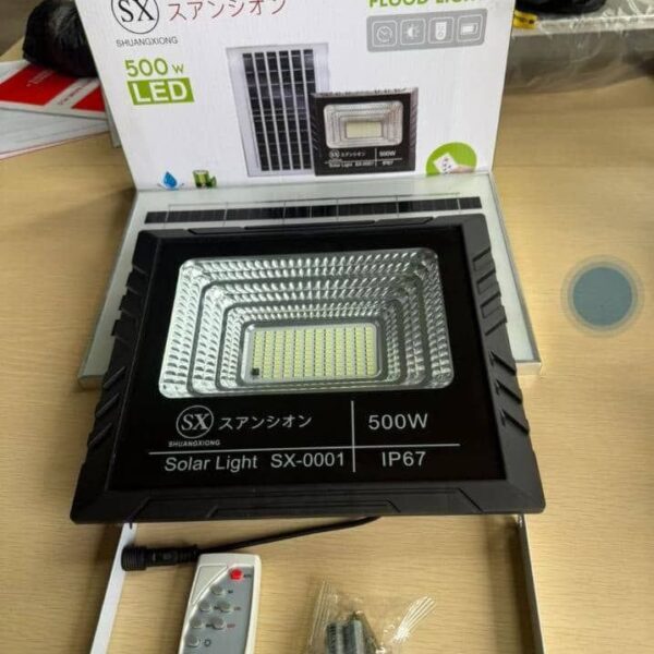 500 watts flood light with solar panel 
With remote