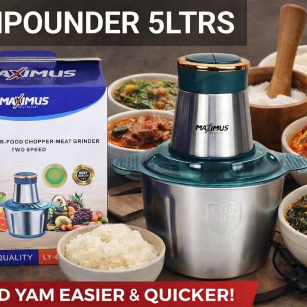 MAXIMUS 5LITRES TWO SPEED YAM POUNDER & FOOD PROCESSOR