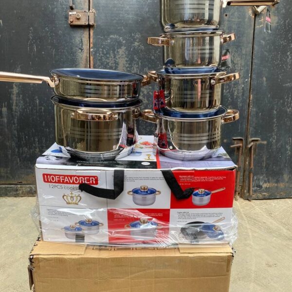 12pcs HOFFAVORER stainless cookware/pot