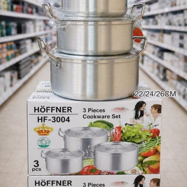 HF 3004 Aluminium Pot Set 


Sizes: 22cm, 24cm, 26cm