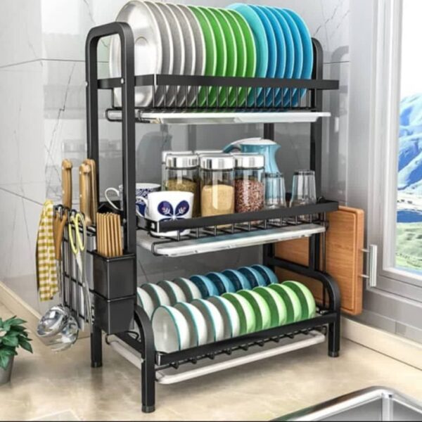 3layers black dish rack