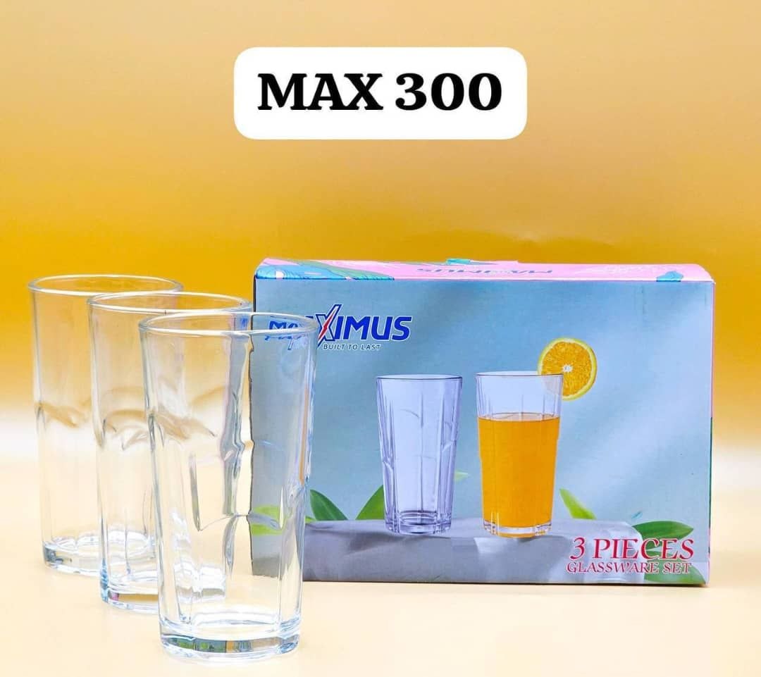 3pc Quality Glass Cup 3pc Quality Glass Cup•••MAX 300 - Image 1